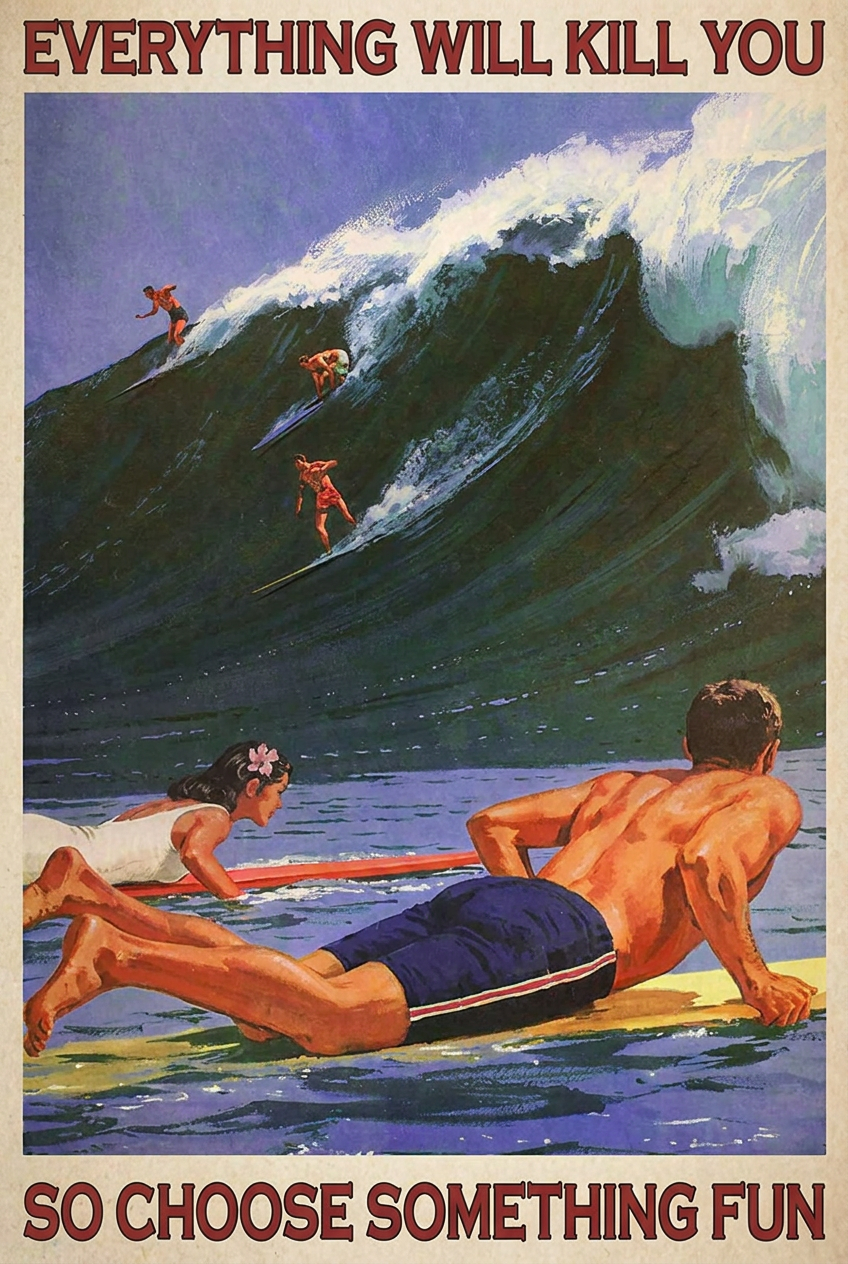 Surf Let Take Some Risk Poster