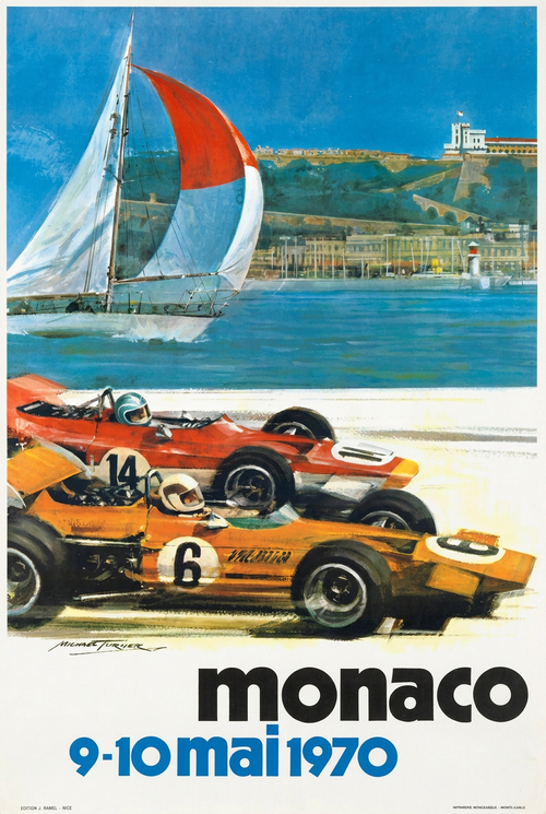 1970 Monaco Grand Prix Racing Poster