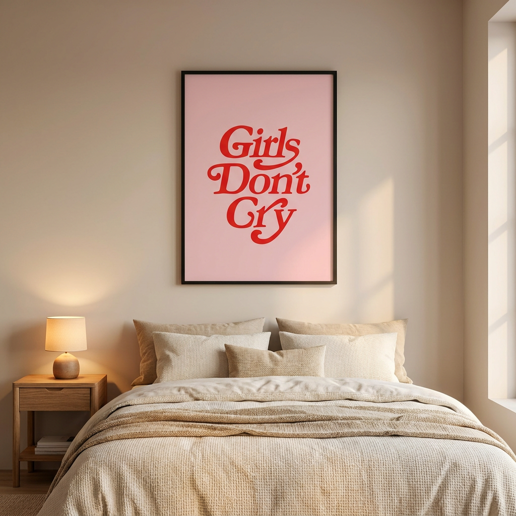 Girls Don Cry Poster framed on a wall