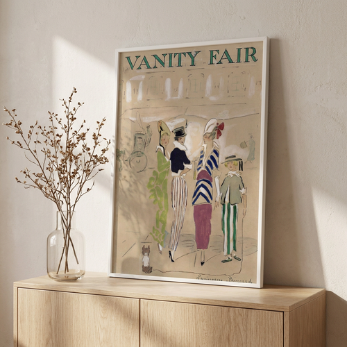 Classic Vintage Fashion Magazine Cover Poster framed on a wall