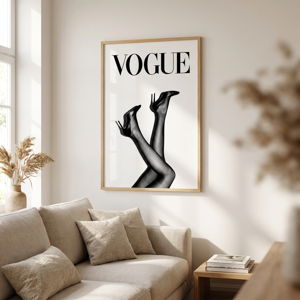 Vogue Poster framed on a wall