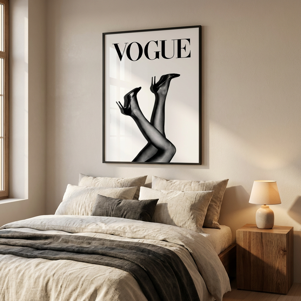 Vogue Poster framed on a wall