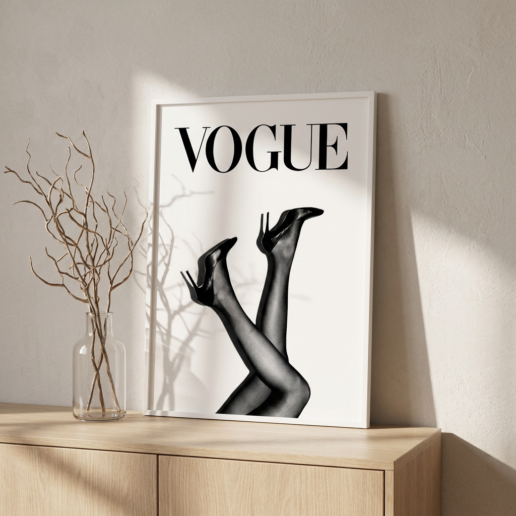 Vogue Poster framed on a wall