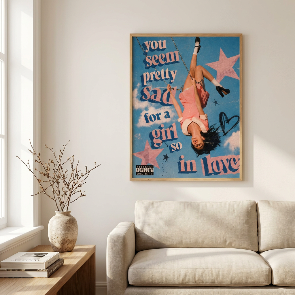 Love Movie Poster framed on a wall