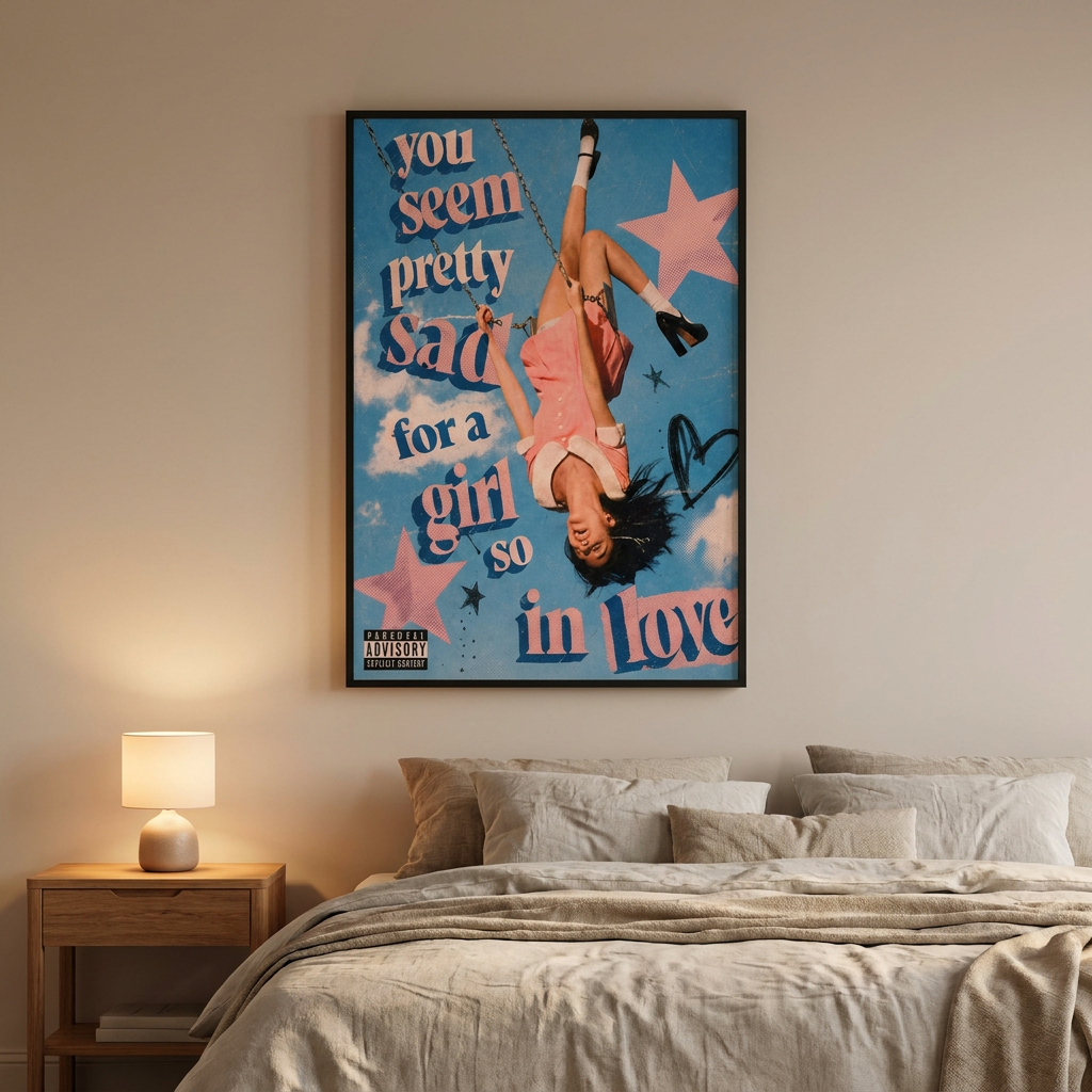 Love Movie Poster framed on a wall