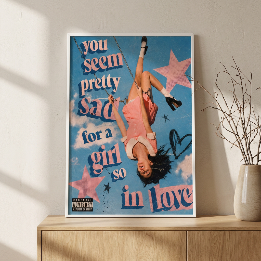 Love Movie Poster framed on a wall