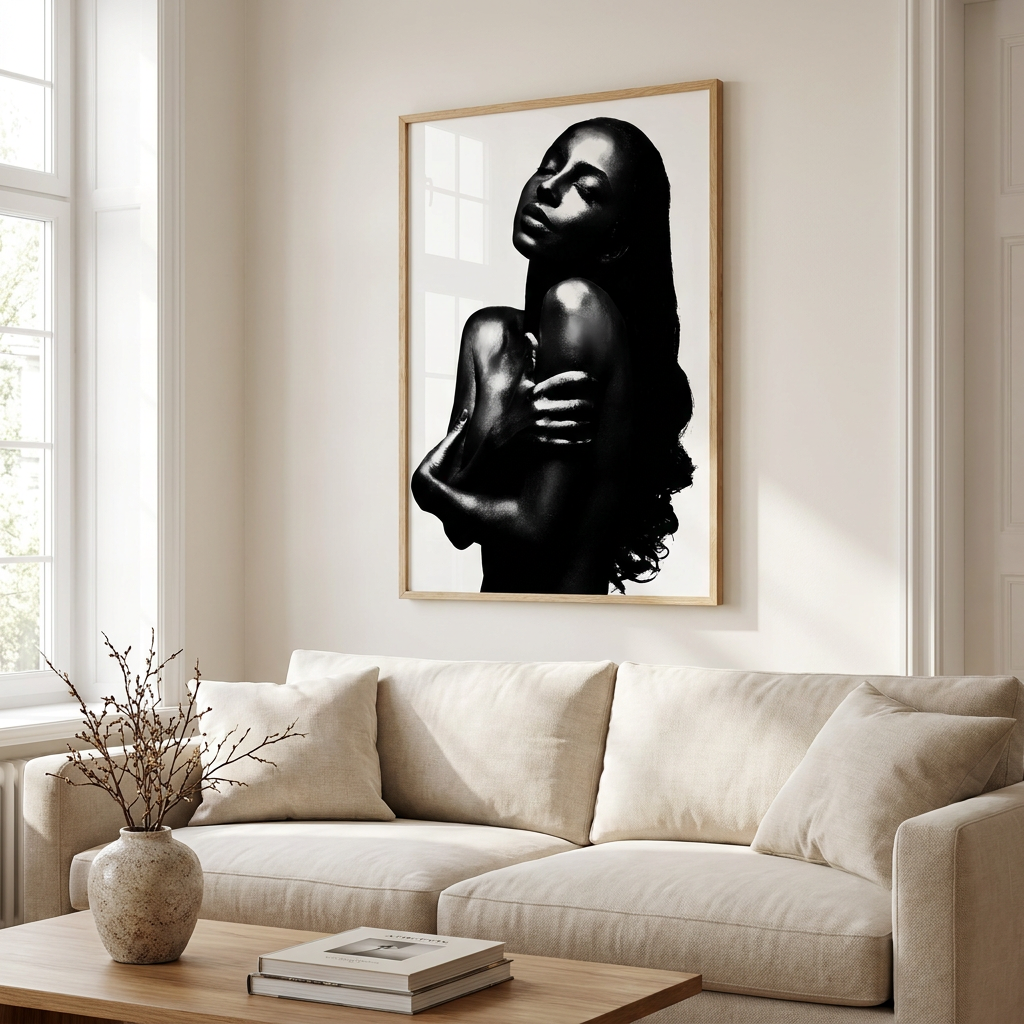 Vintage Sade Love Deluxe World Tour Poster framed on a wall