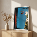 Kastle Ski Ad Poster framed on a wall