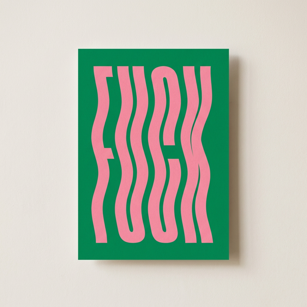 Favorite Word Tropical Wavy Edition Poster shown cleanly on a wall