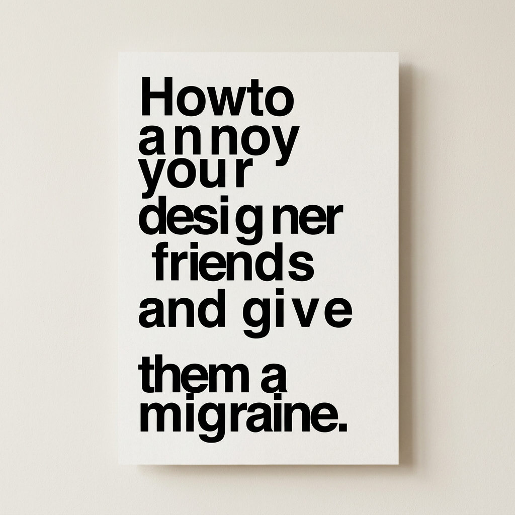 Annoy Your Designer Friends Poster shown cleanly on a wall
