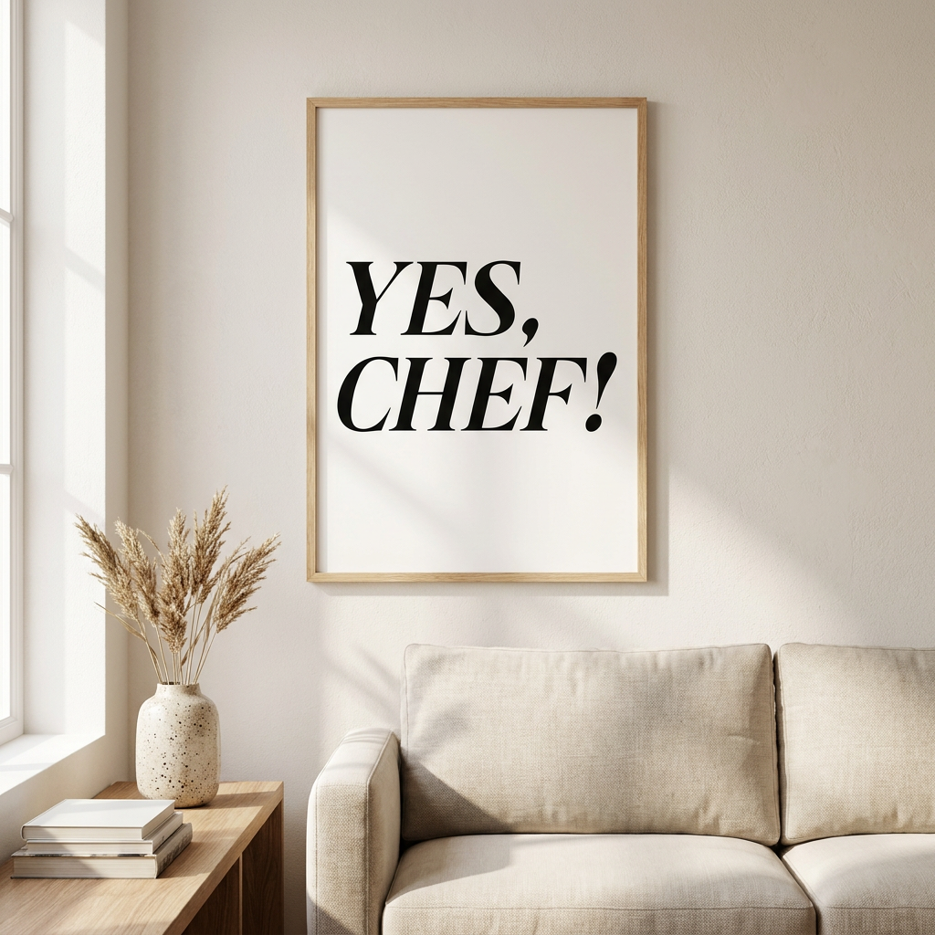 Kitchen Dining Room Small Black Kitchen Poster framed in an interior