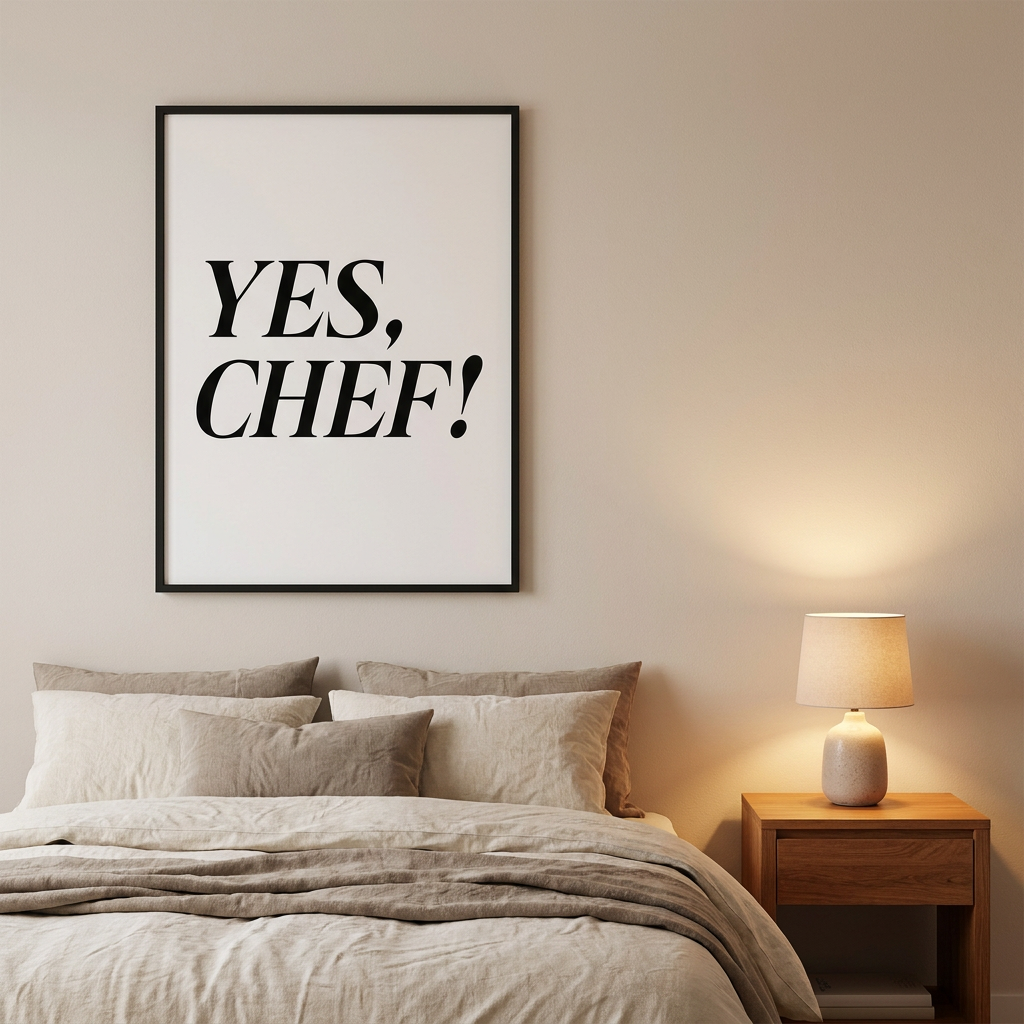 Kitchen Dining Room Small Black Kitchen Poster framed in an interior