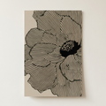 Abstract Flower Minimalist Black White Line Poster shown cleanly on a wall
