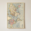 Vintage Map World 1883 Poster shown cleanly on a wall