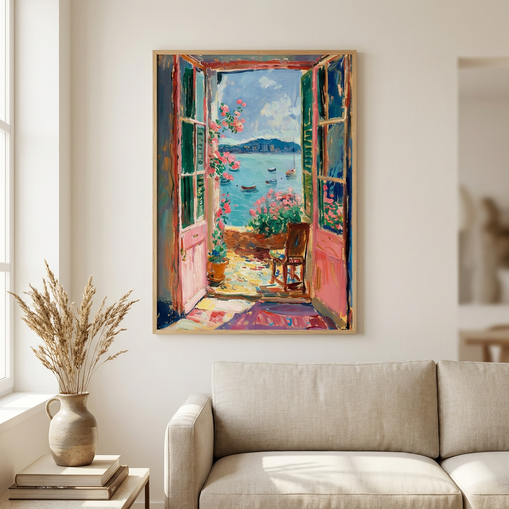 Henri Matisse Inspired Poster framed in an interior
