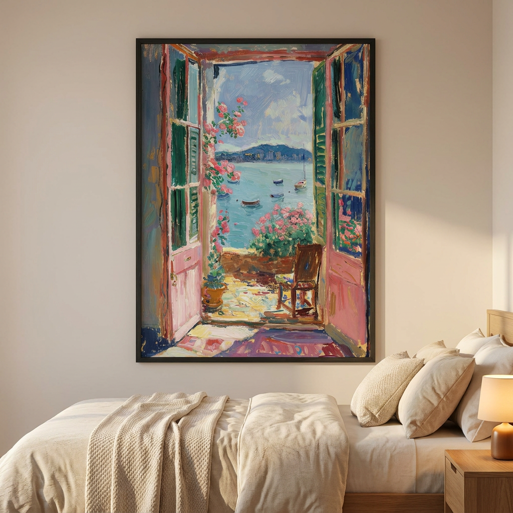 Henri Matisse Inspired Poster framed in an interior