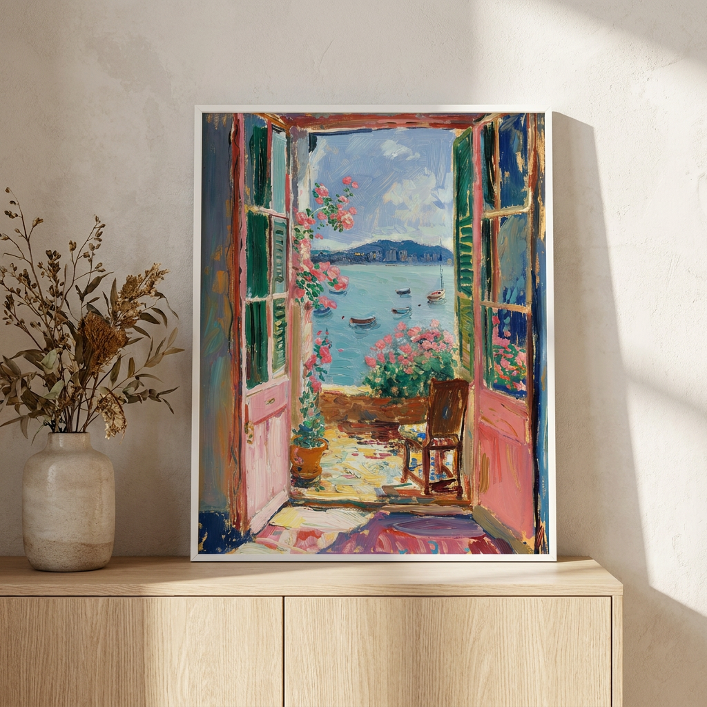 Henri Matisse Inspired Poster framed in an interior