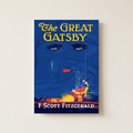 Great Gatsby Poster shown cleanly on a wall