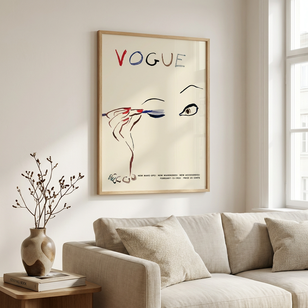 Face Eyes Matisse Magazine Rainbow Poster framed in an interior