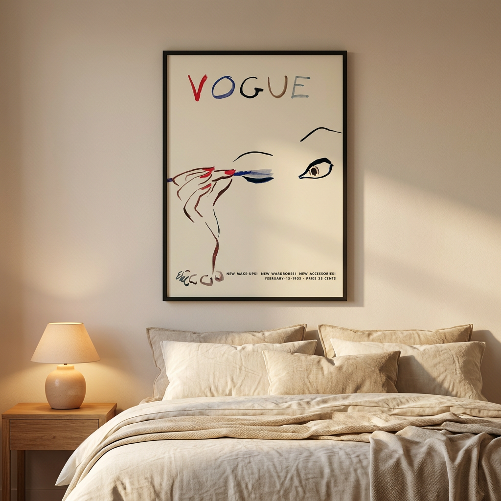 Face Eyes Matisse Magazine Rainbow Poster framed in an interior