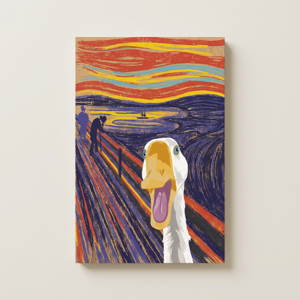 Scream Duck Poster shown cleanly on a wall