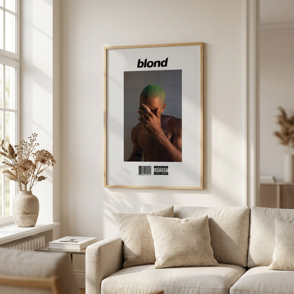 Frank Ocean Blond Ultra Hd Poster framed in an interior
