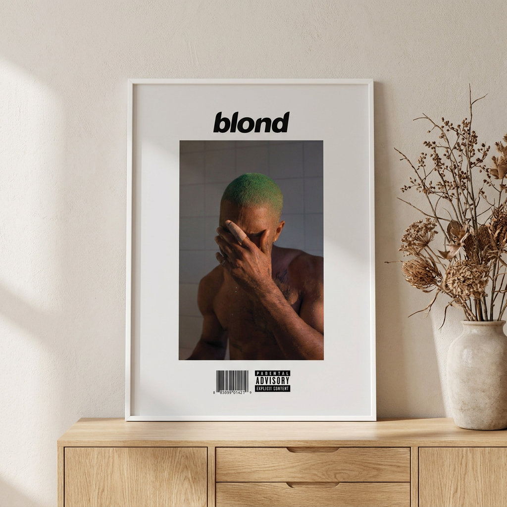 Frank Ocean Blond Ultra Hd Poster framed in an interior