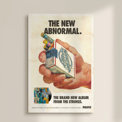 Abnormal Cigs Poster shown cleanly on a wall