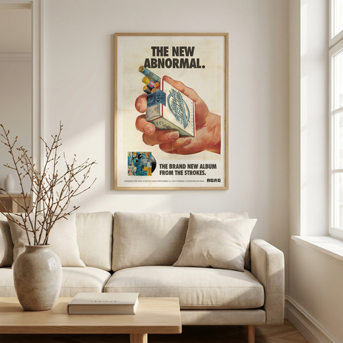 Abnormal Cigs Poster framed in an interior