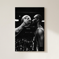 Basketball Motivational Men Lock Basketball Sports Poster shown cleanly on a wall