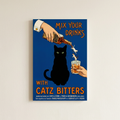 Vintage 1940s Ad Mix Your Gin Poster shown cleanly on a wall