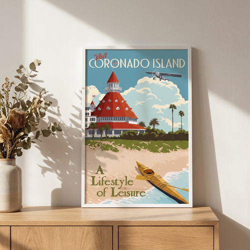 100 Vintage Travel That Inspire Travel Poster framed in an interior