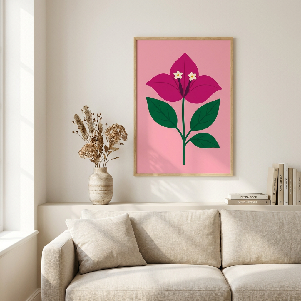 Minimalist Modern Poster framed in an interior