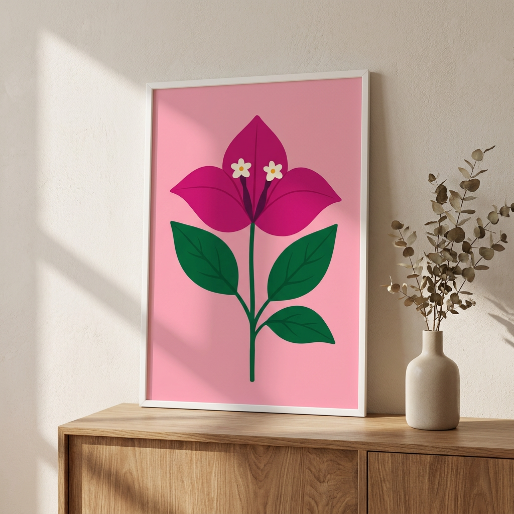 Minimalist Modern Poster framed in an interior