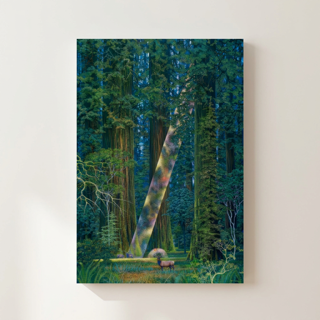Japanese Hiroo Isono Landscape Paintings Poster shown cleanly on a wall