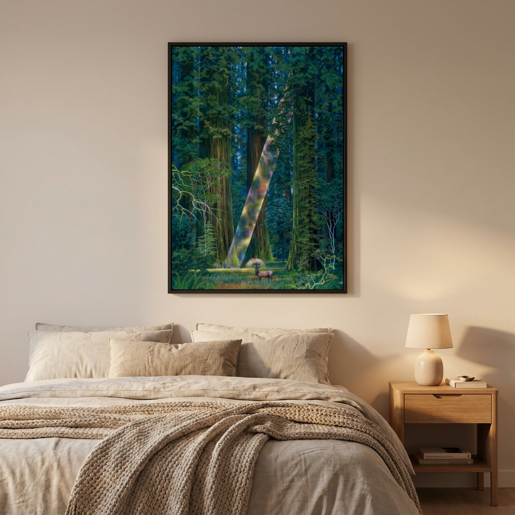 Japanese Hiroo Isono Landscape Paintings Poster framed in an interior