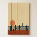 Mid Century Airport Retro Aviation Travellers Poster shown cleanly on a wall