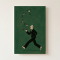 Cocktail Juggler Vintage Bartender Poster shown cleanly on a wall