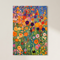 Gustav Klimt Flower Garden Poster shown cleanly on a wall