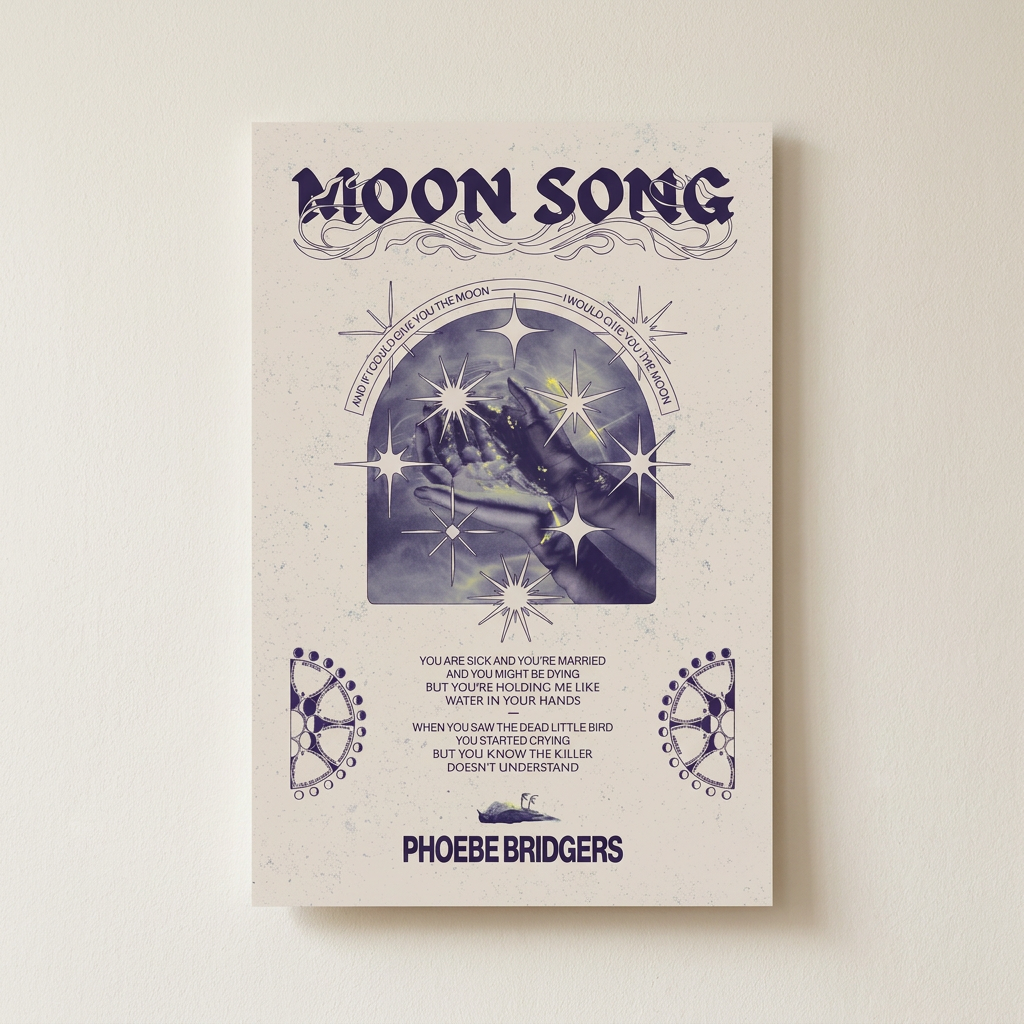 Moon Song Phoebe Bridgers Poster shown cleanly on a wall