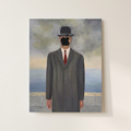 Magritte Green Apple Goes Tech Poster shown cleanly on a wall