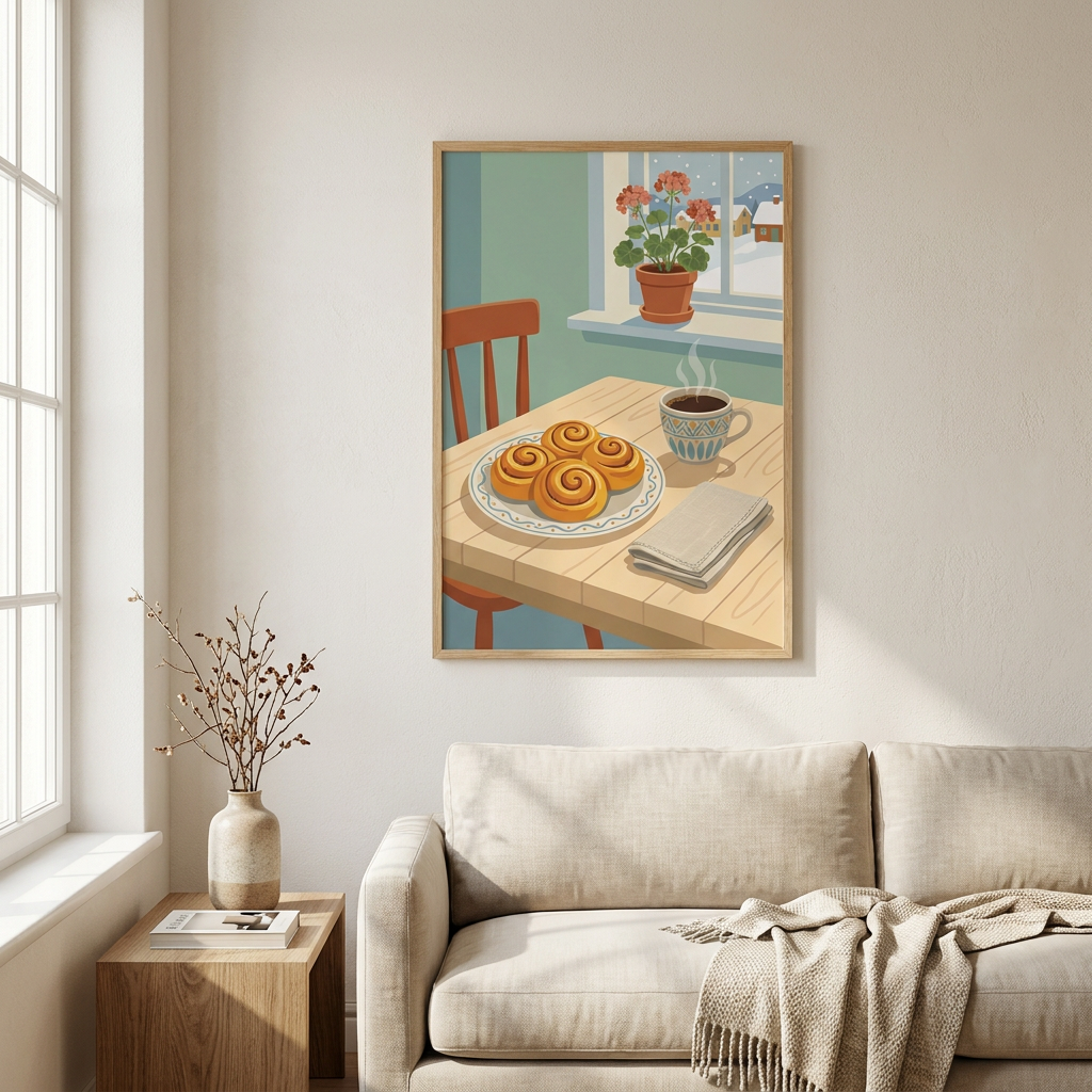 Morotskaka Poster framed in an interior
