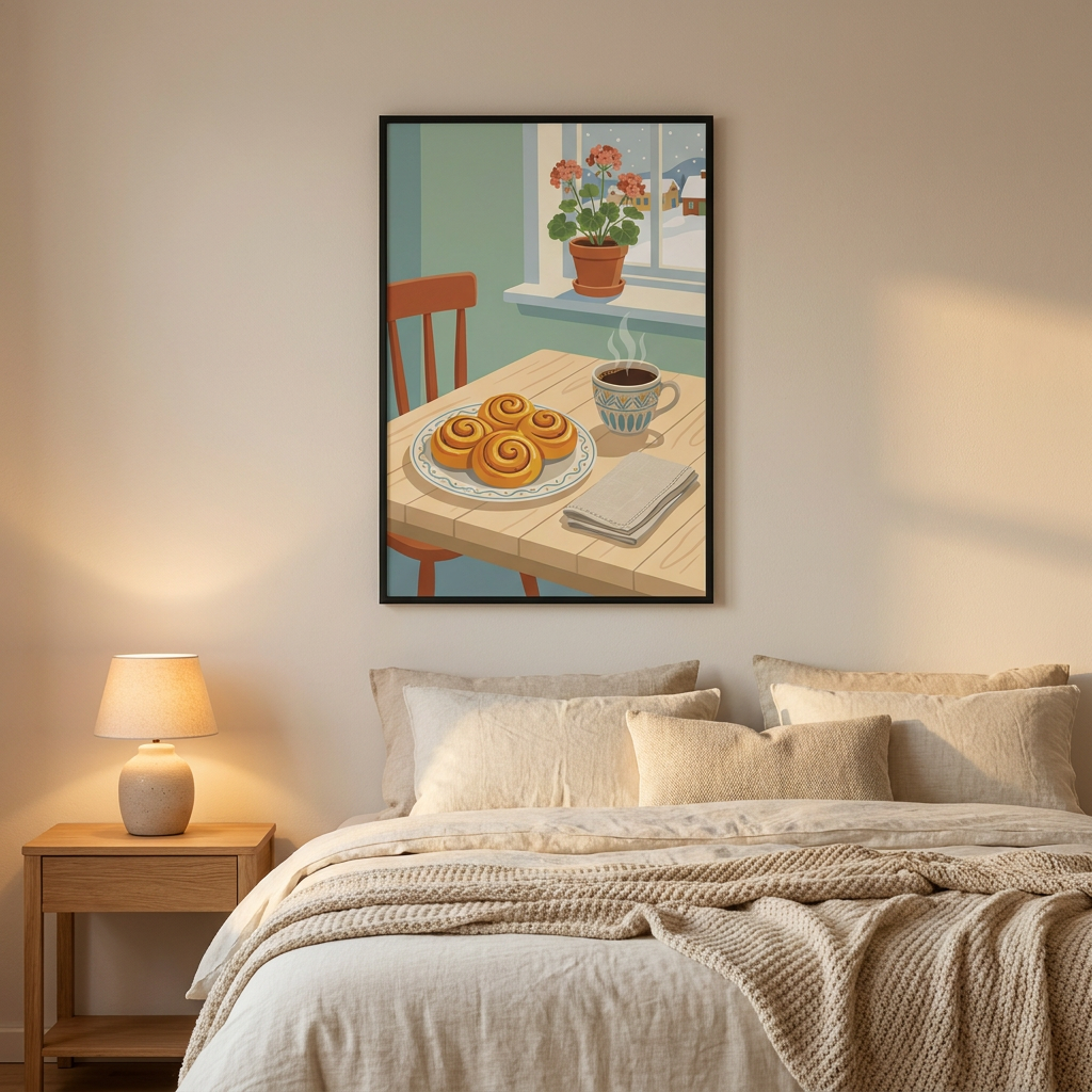 Morotskaka Poster framed in an interior