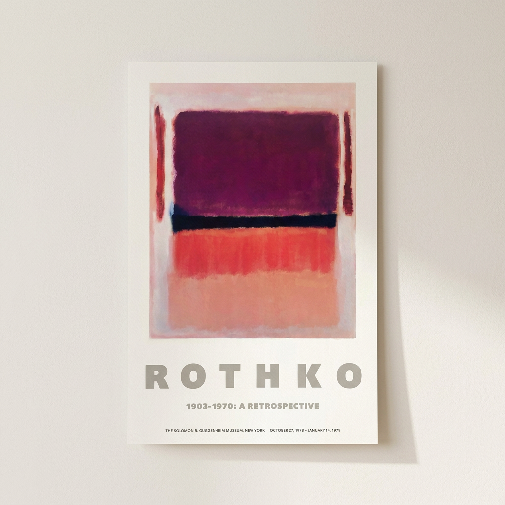 Mark Rothko Poster shown cleanly on a wall