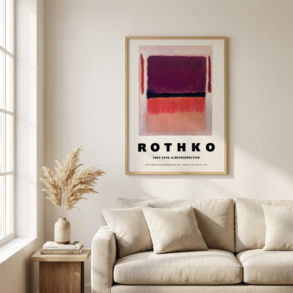 Mark Rothko Poster framed in an interior