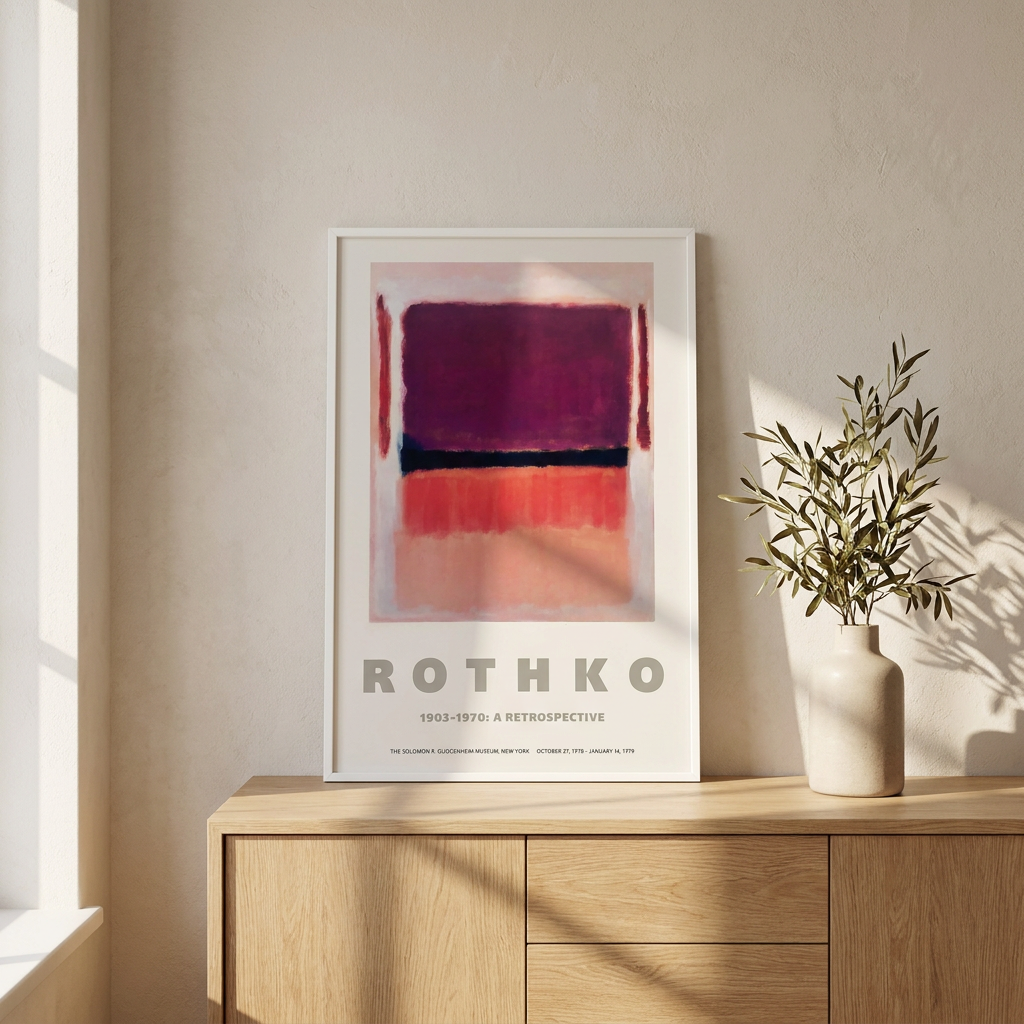 Mark Rothko Poster framed in an interior