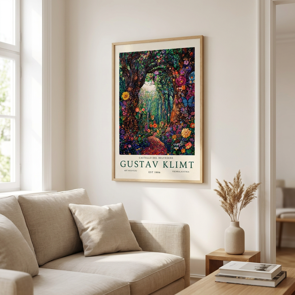 Gustav Klimt Klimt Museum Gustav Klimt Poster framed in an interior