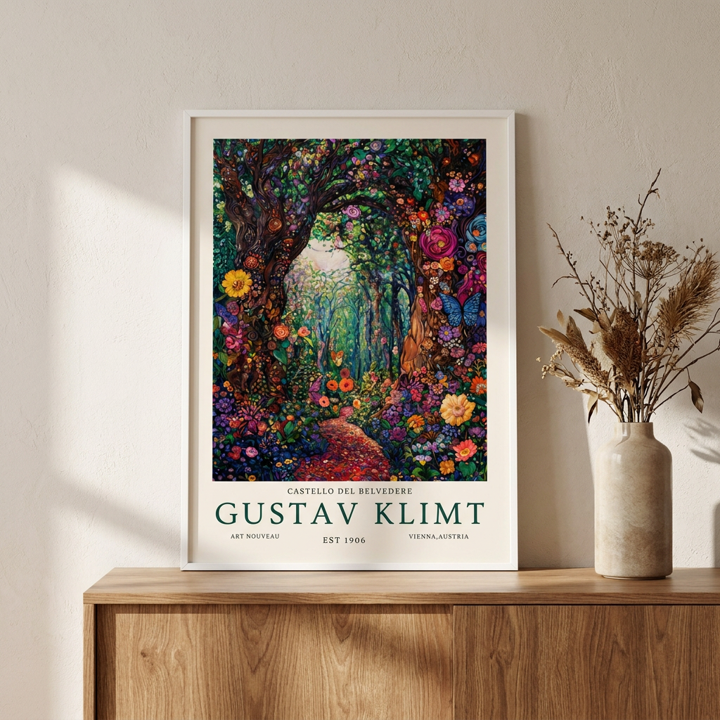 Gustav Klimt Klimt Museum Gustav Klimt Poster framed in an interior