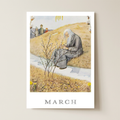 Elsa Beskow March 12 Poster shown cleanly on a wall