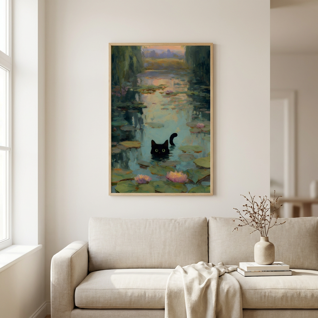Midnight Reflections Poster shown cleanly on a wall